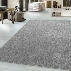 Muratap Effen Vloerkleed Laagpolig Lichtgrijs - 140x200 CM Best