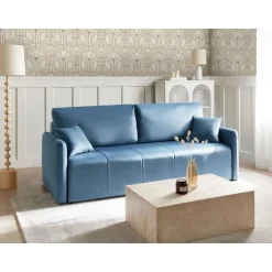 Leen Bakker EGGE - Driezitsbank - Blauw - Fluweel Sale