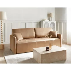 Leen Bakker EGGE - Driezitsbank - Lichtbruin - Fluweel Online