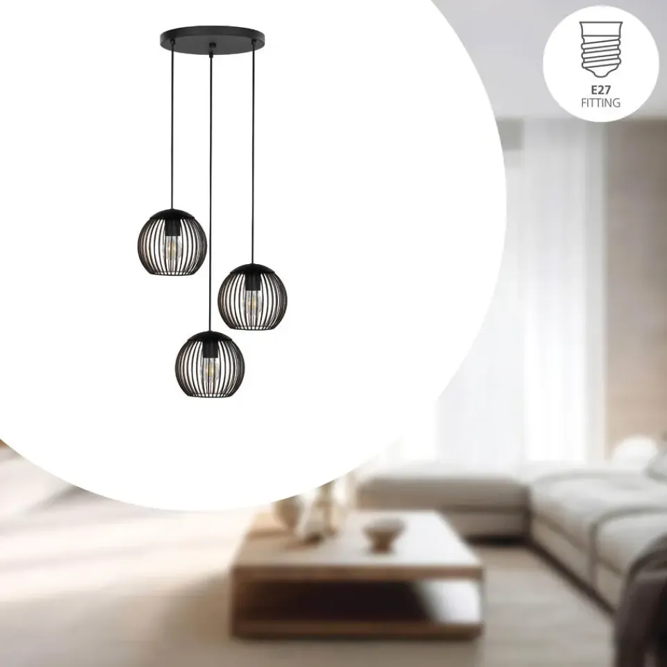 EGLO Almanzora Hanglamp - E27 - Ø 46.5 cm - Staal - Zwart/Koper Best