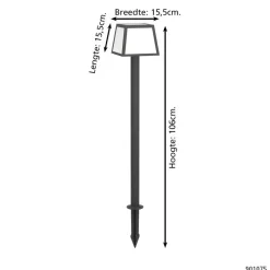 EGLO Altilia Solar Priklamp - LED - 106 cm - Zwart/Wit Discount