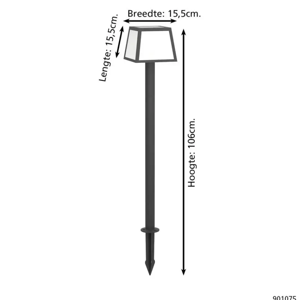 EGLO Altilia Solar Priklamp - LED - 106 cm - Zwart/Wit Discount