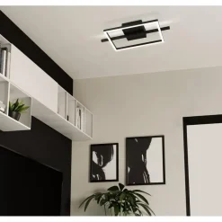 EGLO Amandolo Plafondlamp - LED - 40 cm - Zwart/Wit - Instelbaar RGB New