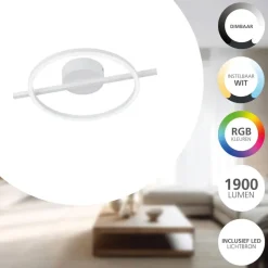 EGLO Amandolo Plafondlamp - LED - 40 cm - Wit - Instelbaar RGB Sale