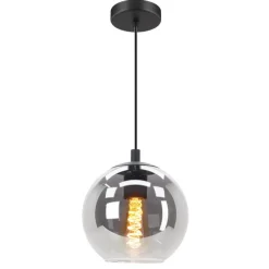 EGLO Ariscani Hanglamp - E27 - Ø 20 cm - rookglas - Zwart Best