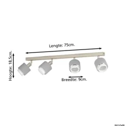 EGLO Bellizzi Spot - E14 - 75 cm - Grijs/Wit Online