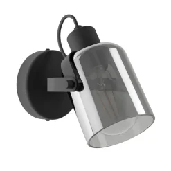 EGLO Berregas Spot - E27 - Rookglas - Zwart Hot