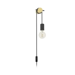 EGLO Buddon Wandlamp - E27 - 5,5 cm - Bruin/Zwart Clearance