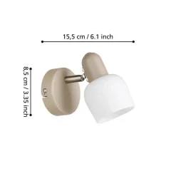 EGLO Corato Spot - E14 - 15.5 cm - Wit/Beige - Glas Discount