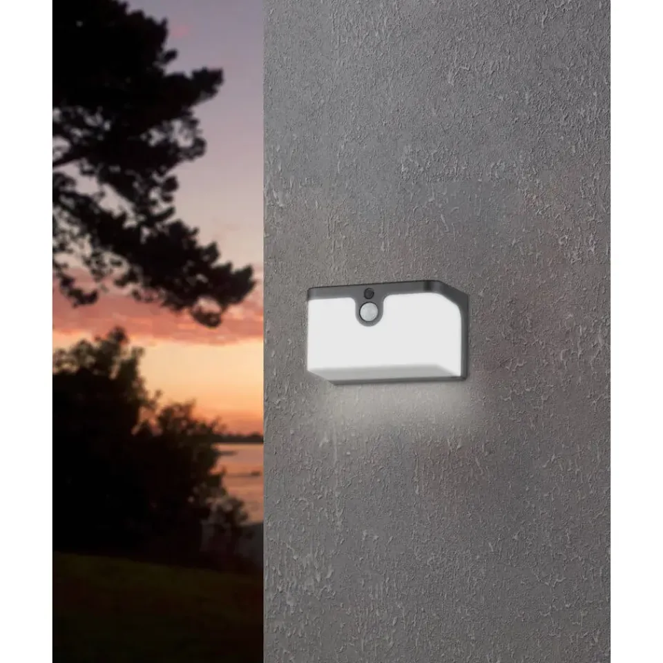 EGLO Croara Solar Wandlamp - LED - 15 cm - Antraciet/Wit Discount