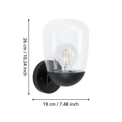 EGLO Donatori Wandlamp - E27 - 15.5 cm - Zwart New