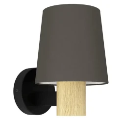 EGLO Edale Wandlamp - E27 - 15 cm - Zwart/Bruin New