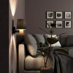 EGLO Edale Wandlamp - E27 - 15 cm - Zwart/Bruin New