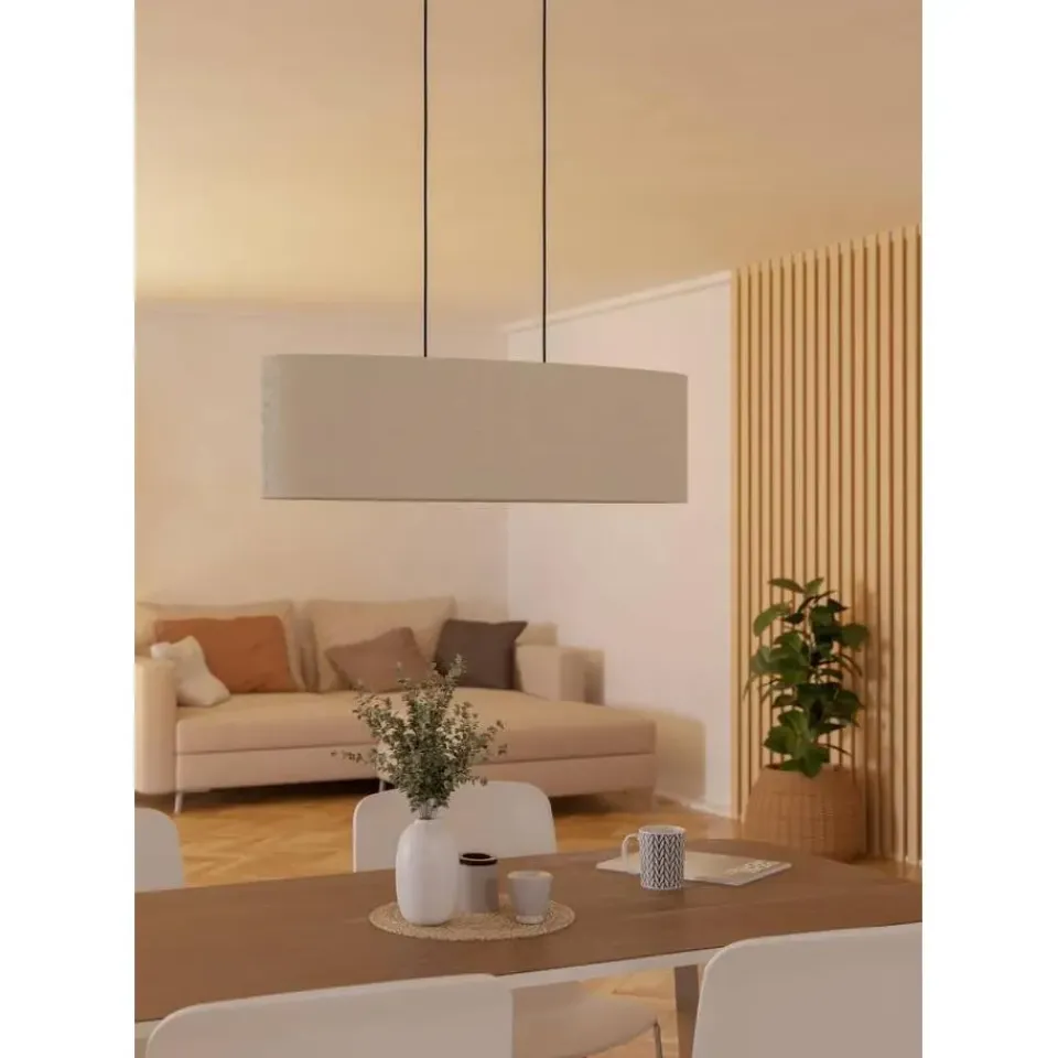 EGLO Febres Hanglamp - E27 - teddy stof - Zwart/Wit Online