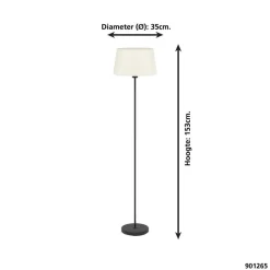 EGLO Febres Staande lamp - E27 - teddy stof - Zwart/Wit Best