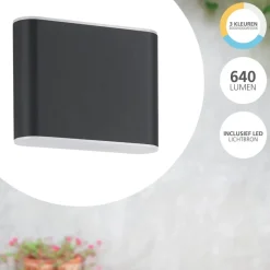 EGLO Grutti Wandlamp - LED - 11,5 cm - Antraciet Discount