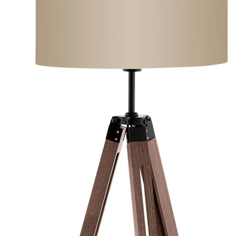 EGLO Lantada Vloerlamp - E27 - 143 cm - Noten/Taupe Sale