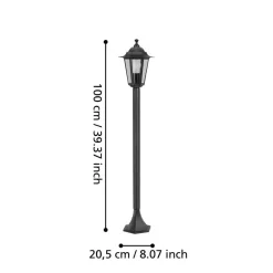 EGLO Laterna 4 Sokkellamp - Staande lamp - - E27 - 20.5 cm - Zwart Hot
