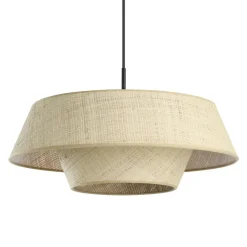 EGLO Marford Hanglamp - E27 - Ø 50 cm - Zwart/Natuur/Raffia Hot