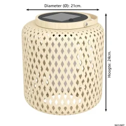 EGLO Marliano Solar Tafellamp - 24 cm - Bruin/Zwart/Wit