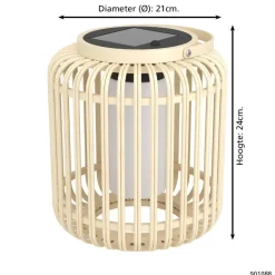 EGLO Marliano Solar Tafellamp - 24 cm - Bruin/Zwart/Wit Online