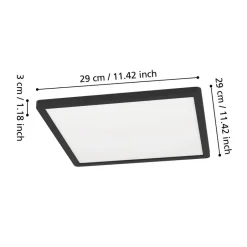 EGLO Minerario Plafonnière - LED - Kunststof - Zwart/Wit New