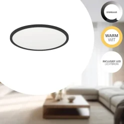 EGLO Minerario Plafonnière - LED - Kunststof - Zwart/Wit Hot