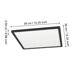 EGLO Minerario Plafonnière - LED - Kunststof - Zwart/Wit Outlet