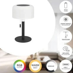 EGLO Montapalma Tafellamp buiten - LED - Zwart, Wit Online