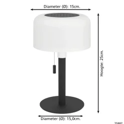 EGLO Montapalma Tafellamp buiten - LED - Zwart, Wit Online