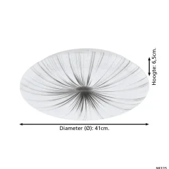 EGLO Nieves Wandlamp/Plafondlamp - LED - Ø 41 cm - Wit/Zilver Discount