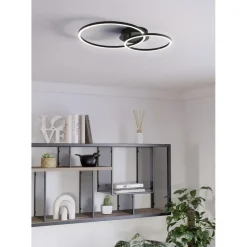 EGLO Palmaves 2 plafondlamp - LED - 55 cm - Rond - Zwart Hot