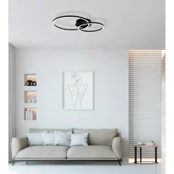 EGLO Palmaves 2 plafondlamp - LED - 55 cm - Rond - Zwart Hot