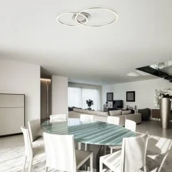 EGLO Palmaves 3 Plafonnière - LED - 55 cm - Zilvergrijs Online