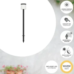 EGLO Pantete Solar Priklamp - LED - 115 cm - Zwart/Wit Hot