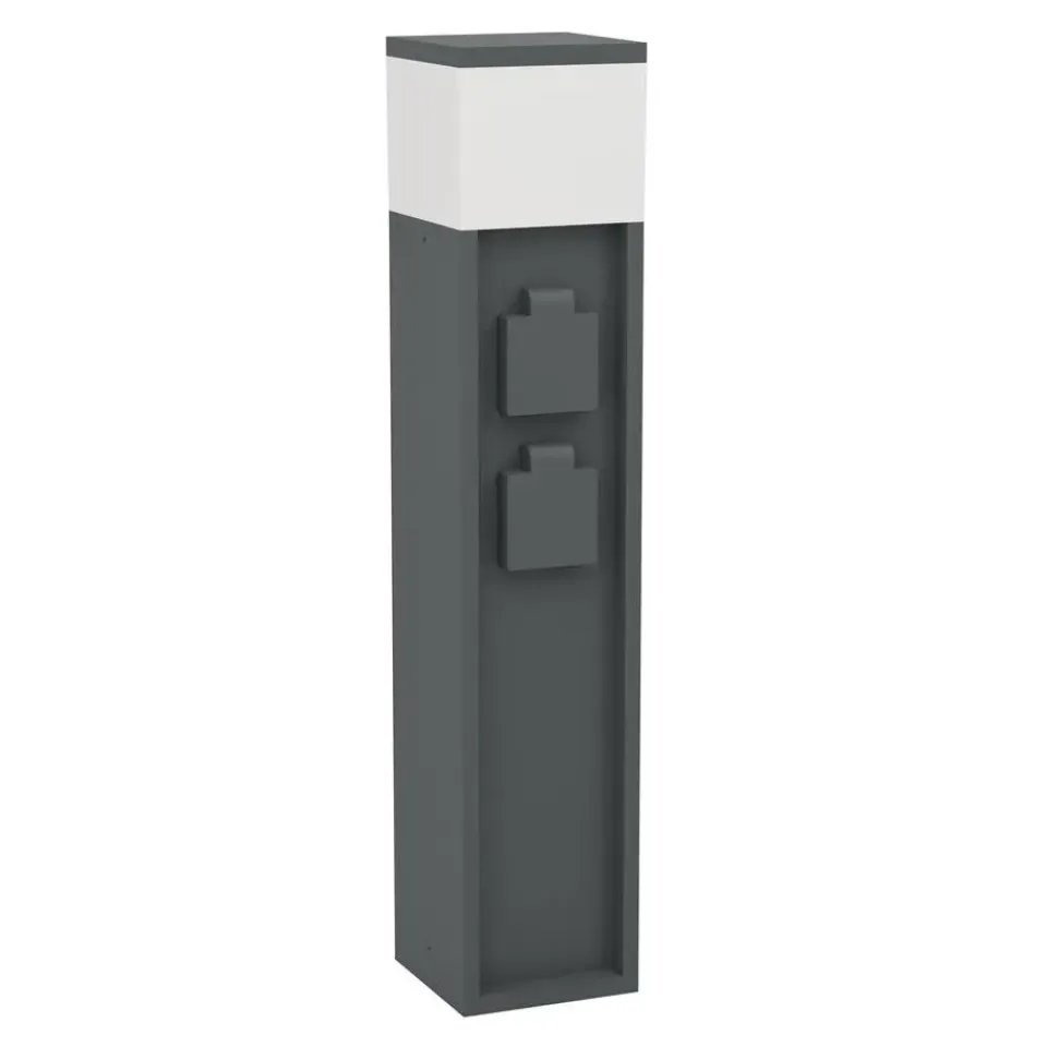 EGLO Park5 Stopcontact Zuil Buiten - E27 - 50 cm - Antraciet/Wit