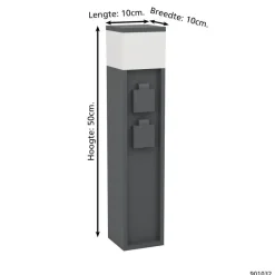 EGLO Park5 Stopcontact Zuil Buiten - E27 - 50 cm - Antraciet/Wit