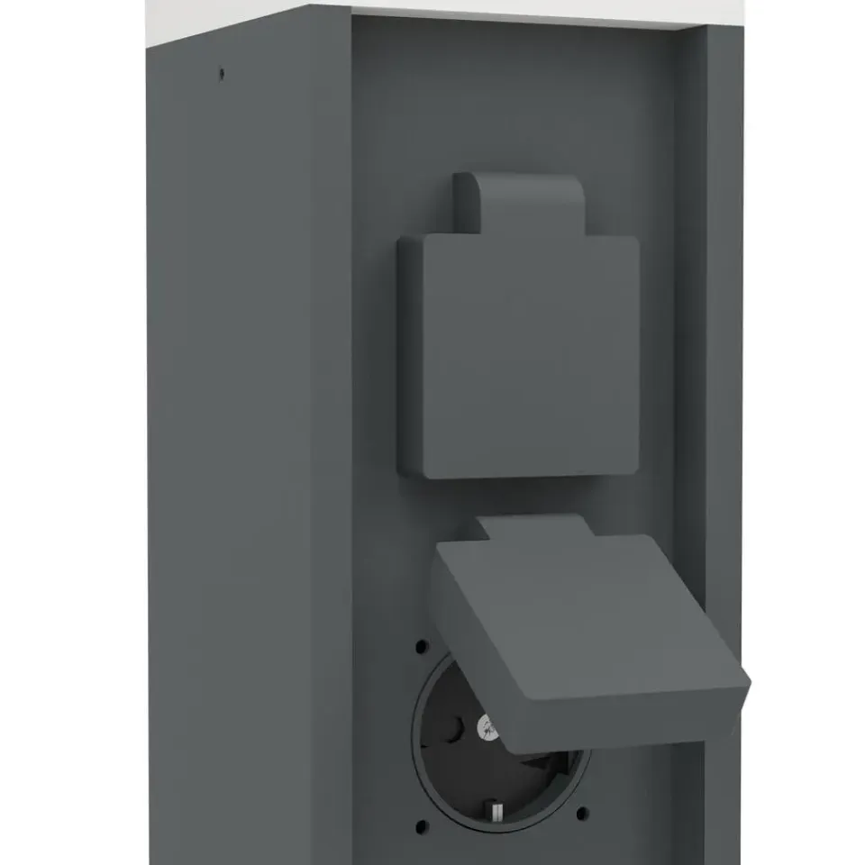 EGLO Park5 Stopcontact Zuil Buiten - E27 - 50 cm - Antraciet/Wit