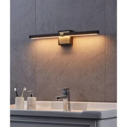 EGLO Peguera Wandlamp - LED - 60 cm - Zwart/Goud - Spiegellamp