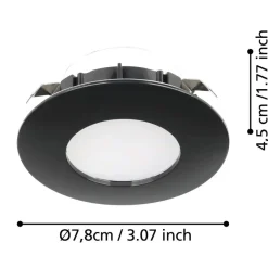 EGLO Pineda Inbouwlamp - LED - Ø 16.5 cm - Zwart Discount