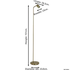 EGLO Rigomagno Vloerlamp - GU10 - H 151 cm - Staal - Goud Online