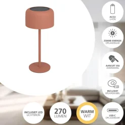 EGLO Roccanova Tafellamp - Solar - 30 cm - Oranje - Oplaadbaar Clearance