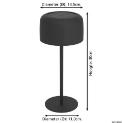 EGLO Roccanova Tafellamp - Solar - 30 cm - Zwart - Oplaadbaar Sale