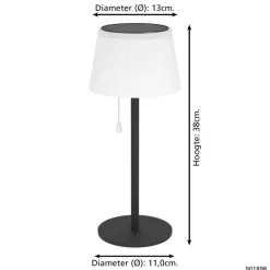 EGLO Scordiano Tafellamp - Solar - 38 cm - Zwart Online