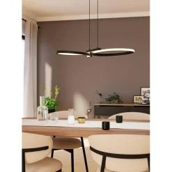 EGLO Serpins Hanglamp - LED - 66 cm - Zwart/Wit Best
