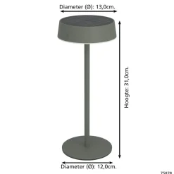 EGLO Simeri Tafellamp Buiten - Solar - 31 cm - Groen - Oplaadbaar Best