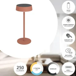 EGLO Simeri Tafellamp Buiten - Solar - 31 cm - Oranje - Oplaadbaar Hot