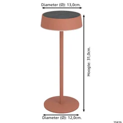 EGLO Simeri Tafellamp Buiten - Solar - 31 cm - Oranje - Oplaadbaar Hot