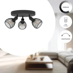 EGLO Sonnino Spot - E14 - Ø 25 cm - Zwart Hot