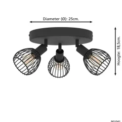 EGLO Sonnino Spot - E14 - Ø 25 cm - Zwart Hot
